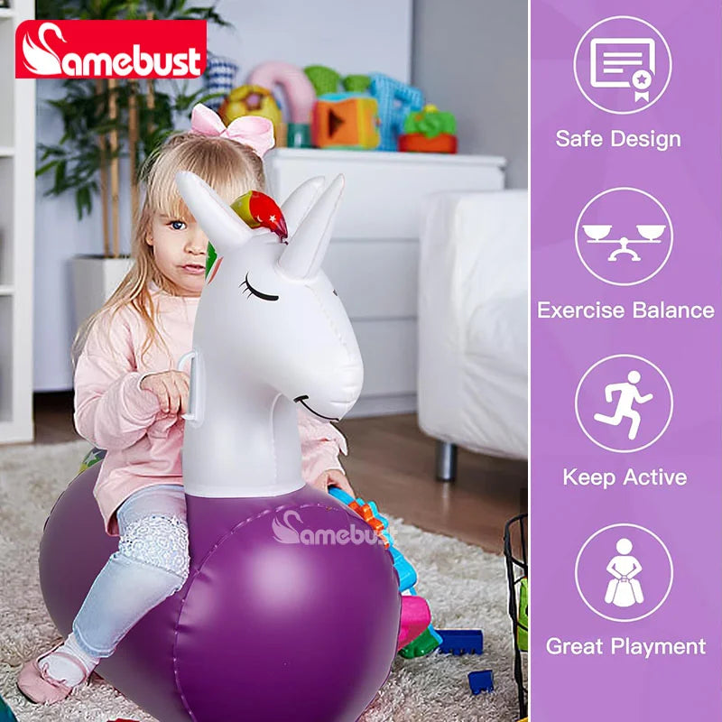 Trampoline gonflable licorne PVC enfant jeu jardin