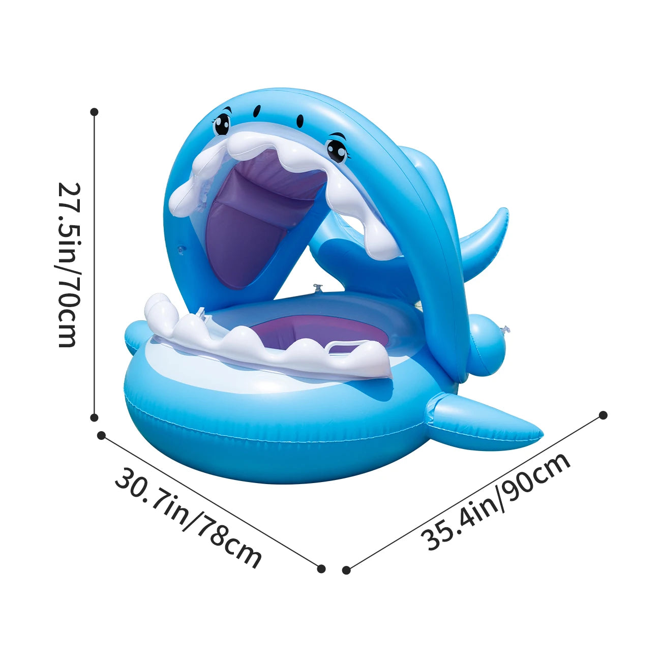Bouée gonflable requin enfant rangement compact dégonflée