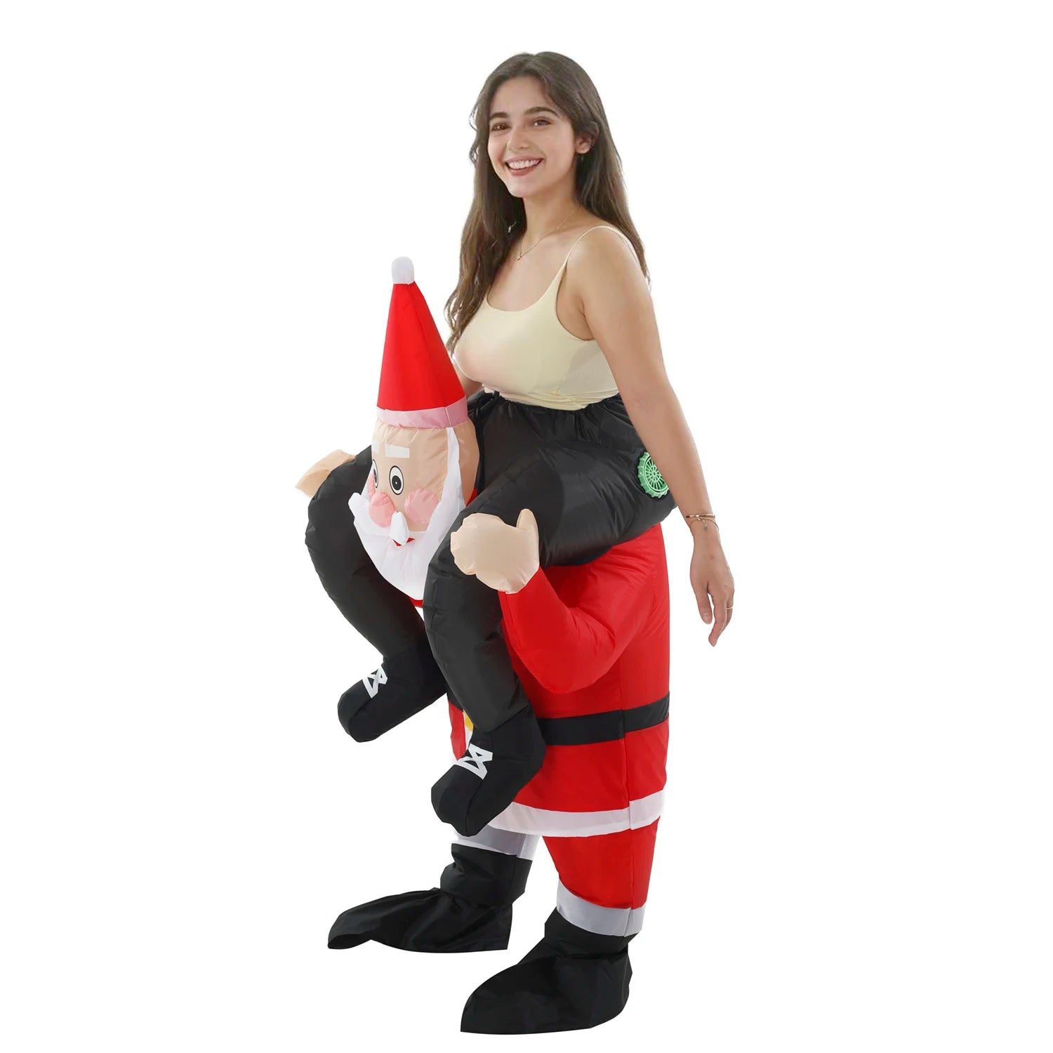 Tenue gonflable père noël à cheval fête portée
