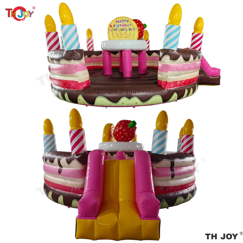 Trampoline intégré du château gonflable thème gâteau