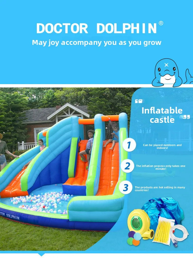 Parc aquatique gonflable dauphin jardin 3,9 m