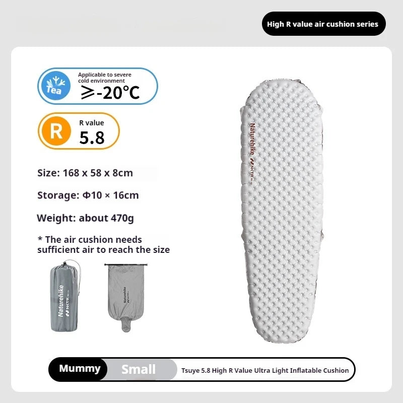 Matelas de camping gonflable isolant coloris argent