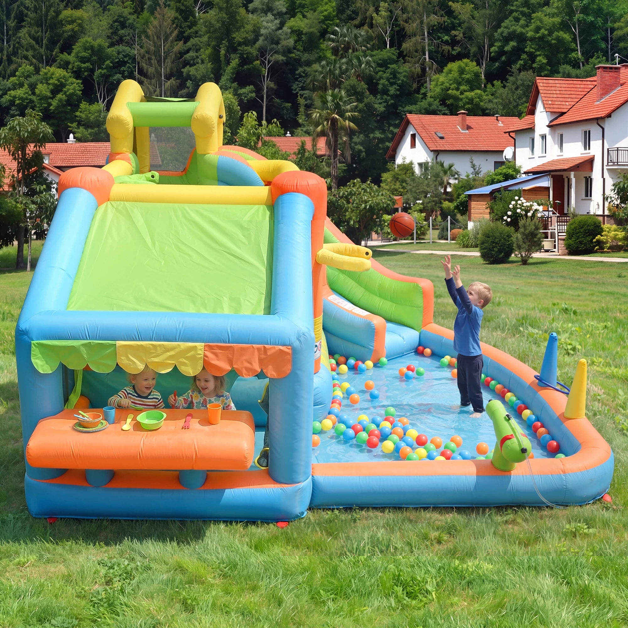 Jeu de lancer d'anneaux du château gonflable