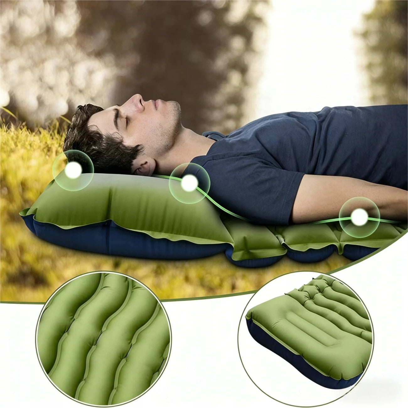 Matelas de Camping Gonflable Épais - vue latérale