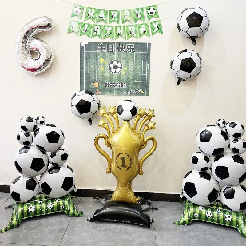 Ballon gonflable football 4D debout décoration anniversaire sport