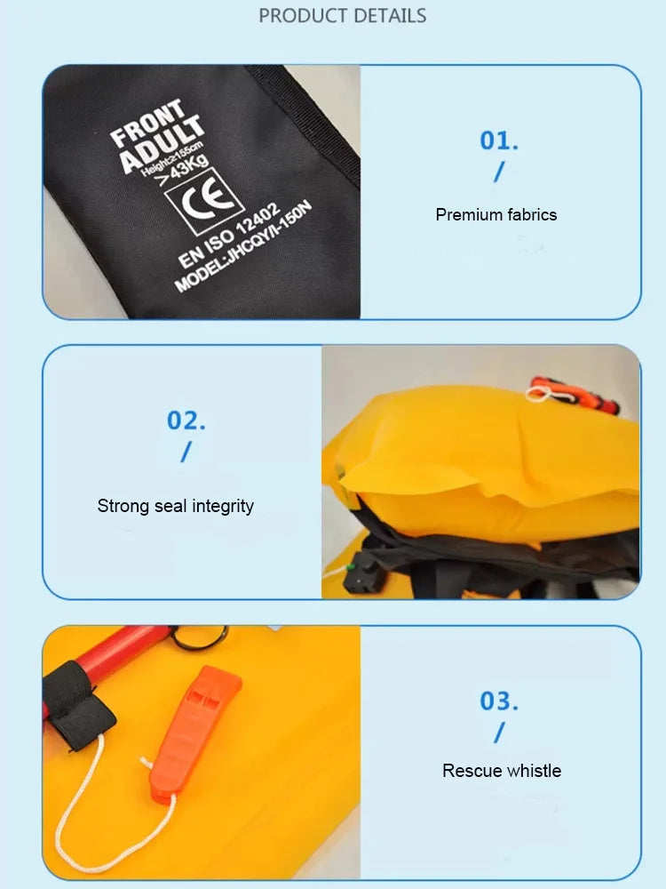 Gilet de sauvetage gonflable compact certifié CE 150N