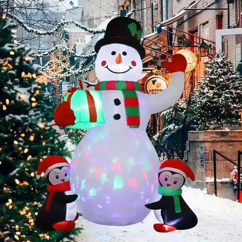 Décoration Noël gonflable bonhomme de neige LED 1,8 m jardin nuit