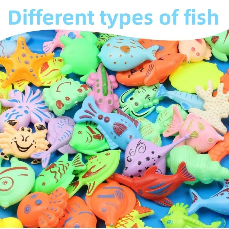 Poissons aimantés et cannes à pêche du jeu gonflable