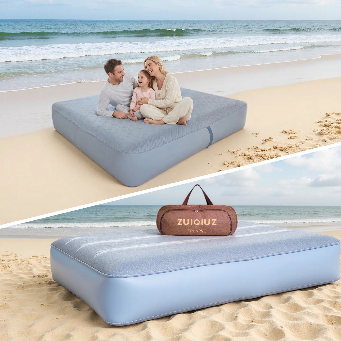 Matelas gonflable TPU pour trois personnes en camping