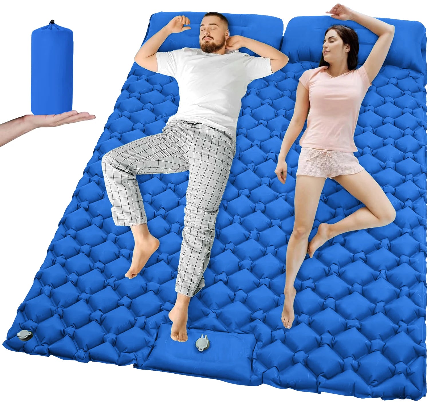Matelas de camping gonflable coloris bleu marine
