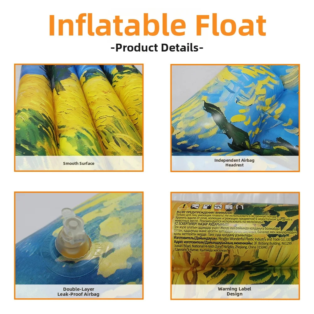 6 designs graffiti disponibles pour le matelas flottant gonflable