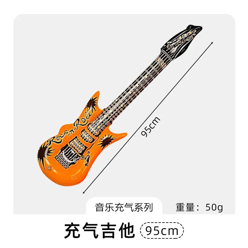 Guitare gonflable bleu foncé décoration anniversaire