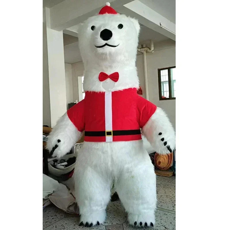 Costume mascotte gonflable ours polaire taille 2 mètres