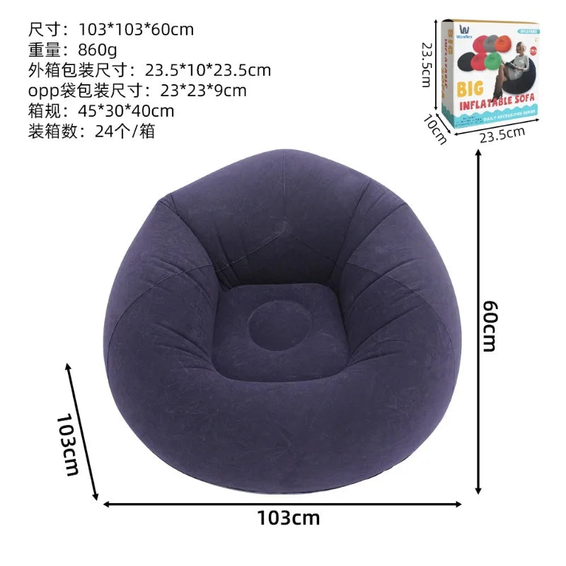 Fauteuil gonflable marron, idéal camping et festival