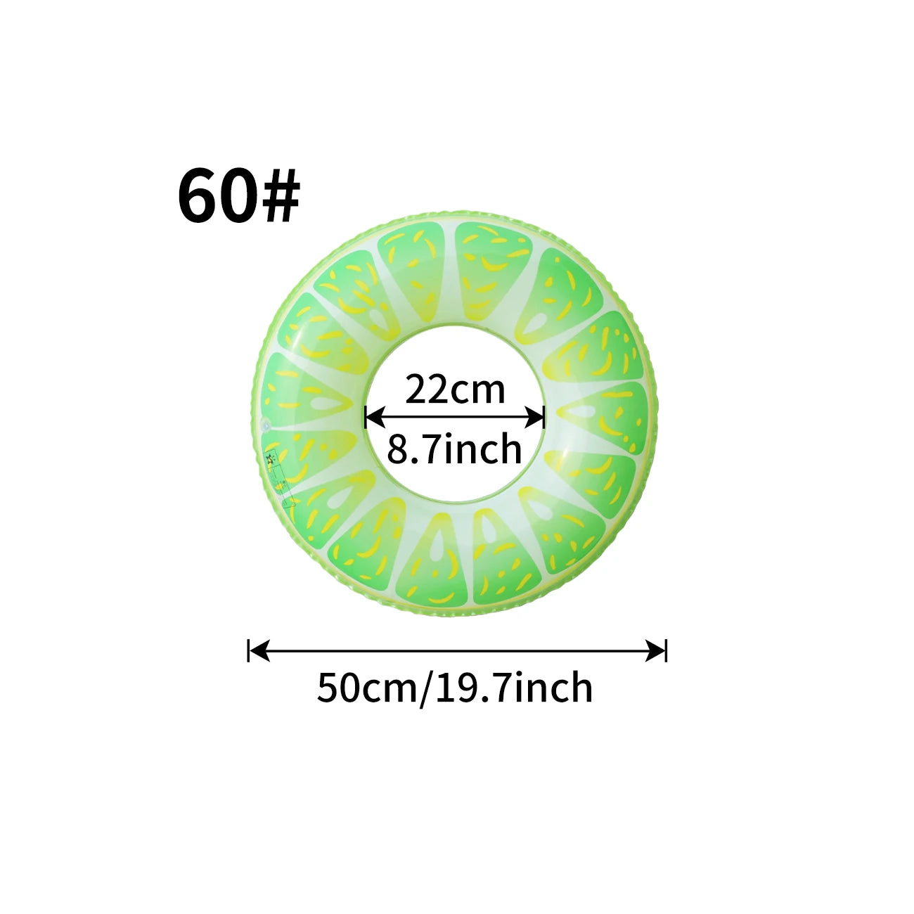 Flotteur gonflable citron vert 90cm pool party