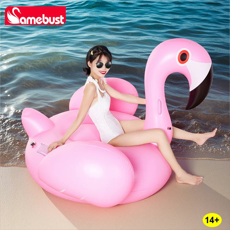Flotteur flamant rose gonflable packshot détail