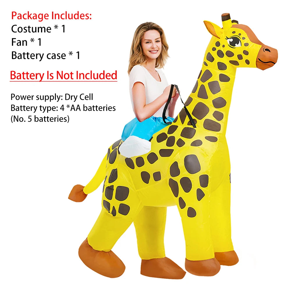 Costume gonflable girafe fête costumée adulte
