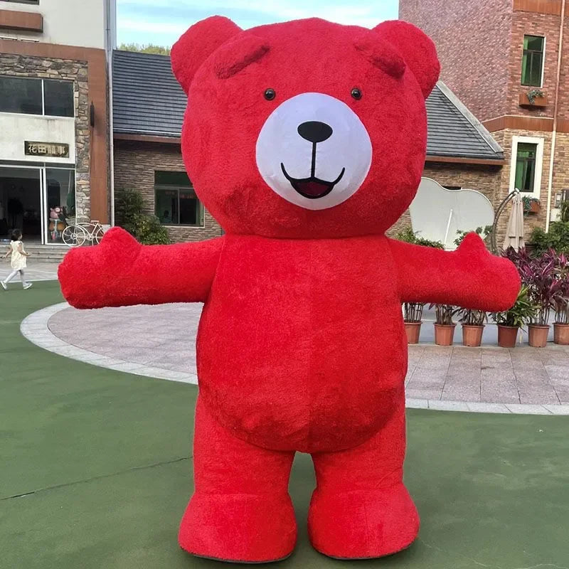 Costume gonflable ours en peluche, vue d'ensemble