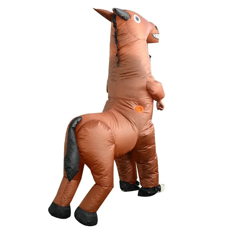 Costume gonflable cavalier cheval vue arrière