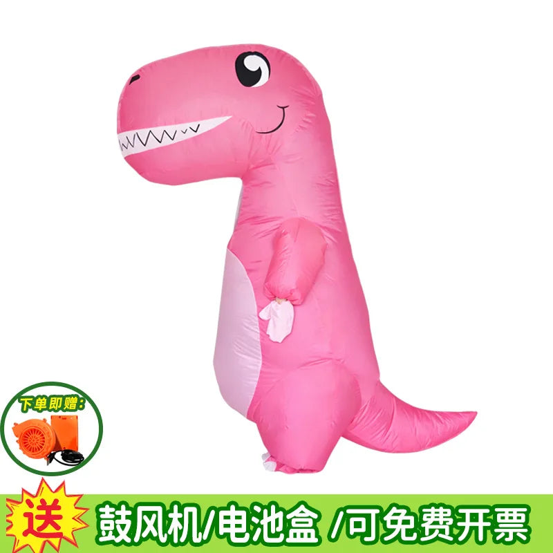 Costume gonflable dinosaure rose porté pour le cosplay