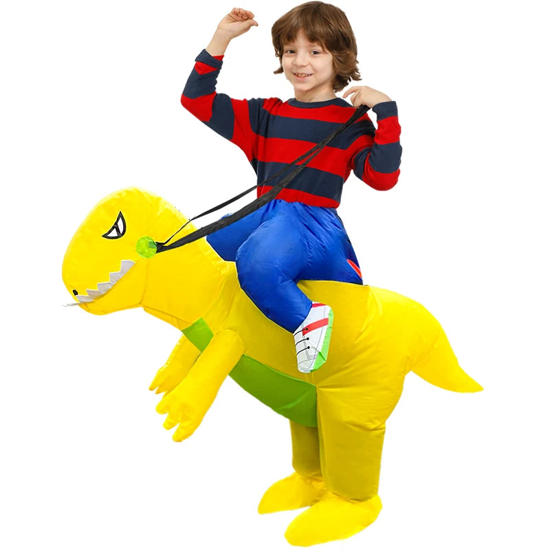 Costume gonflable dino multicolore fête déguisée