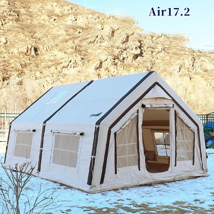 Tente gonflable camping automatique 8 places vue d'ensemble