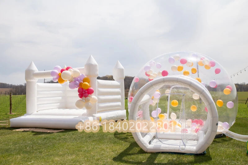 Bulle gonflable transparente utilisée pour un anniversaire enfant