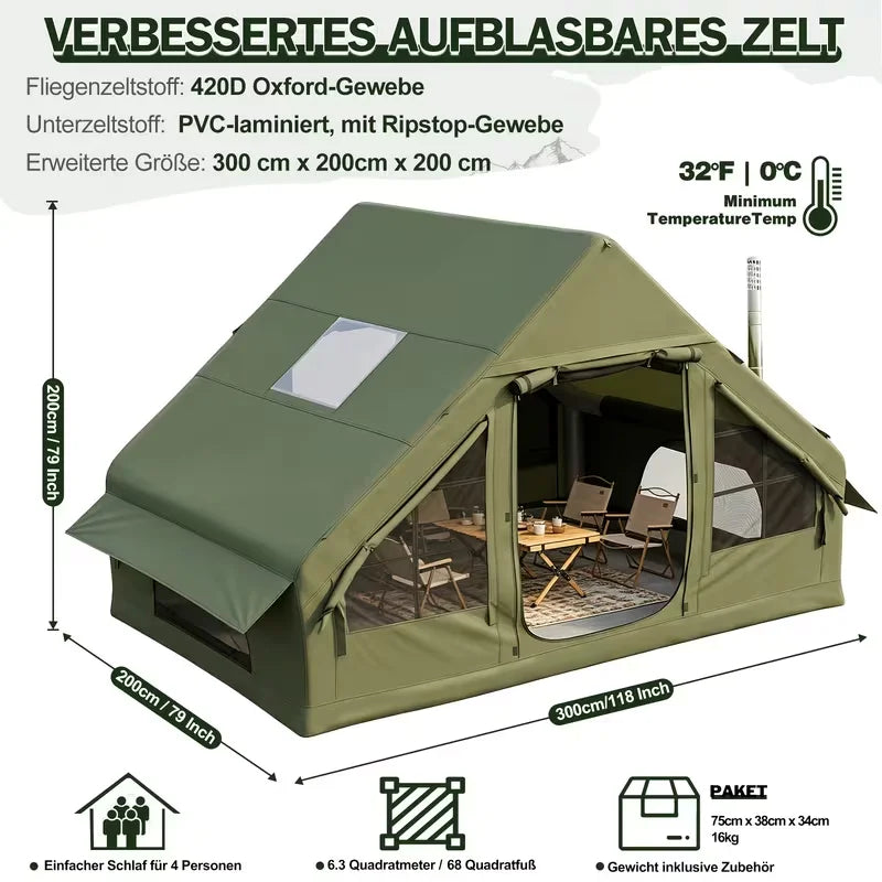 Fenêtres et portes en maille de la tente gonflable glamping