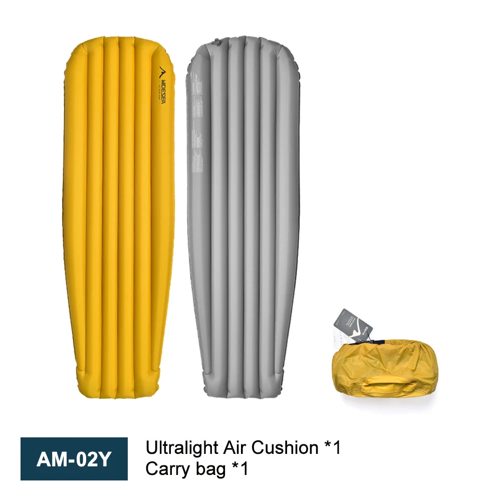 Tapis de couchage gonflable en situation de bivouac