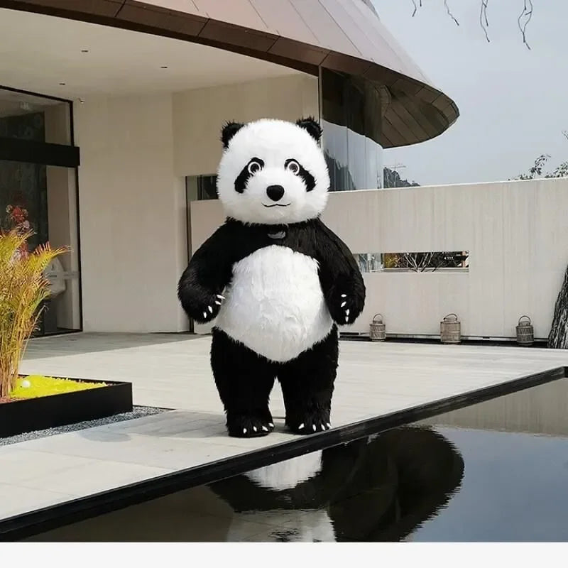 Costume gonflable mascotte panda peluche noir