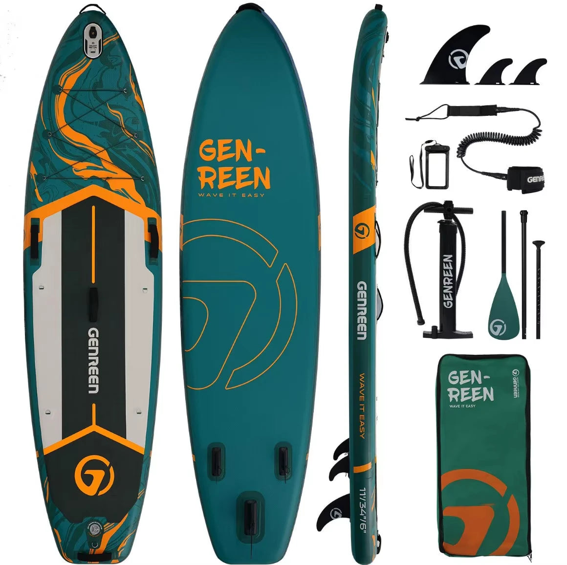 Vue latérale du paddle gonflable 335 cm