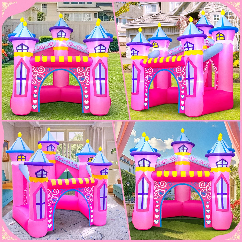 Décoration gonflable installée pour une fête en extérieur