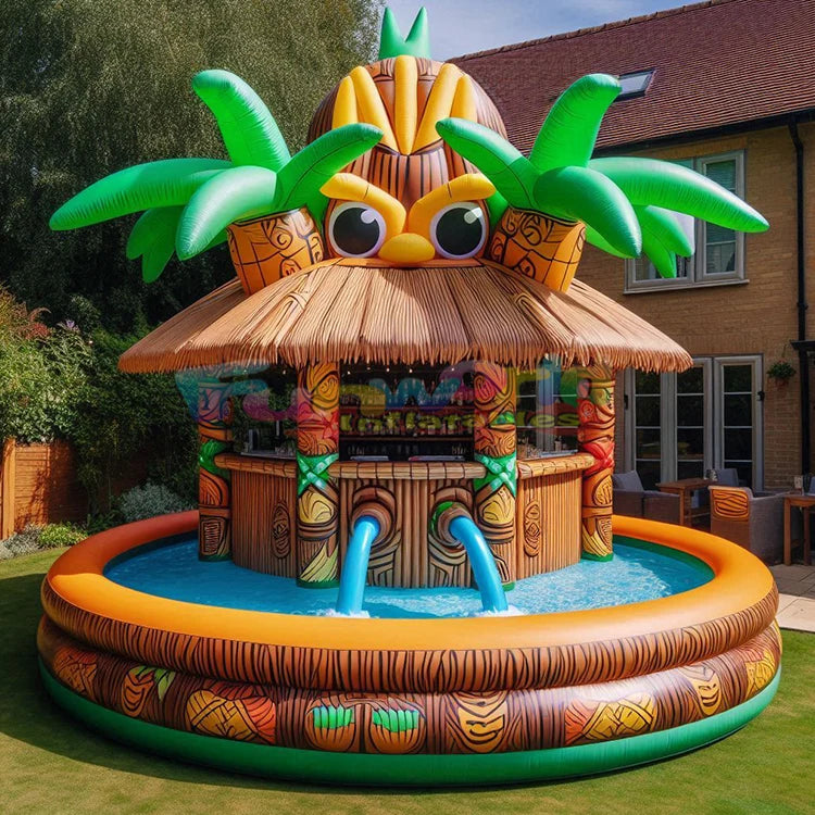 Canapé gonflable flottant de luxe posé sur une piscine