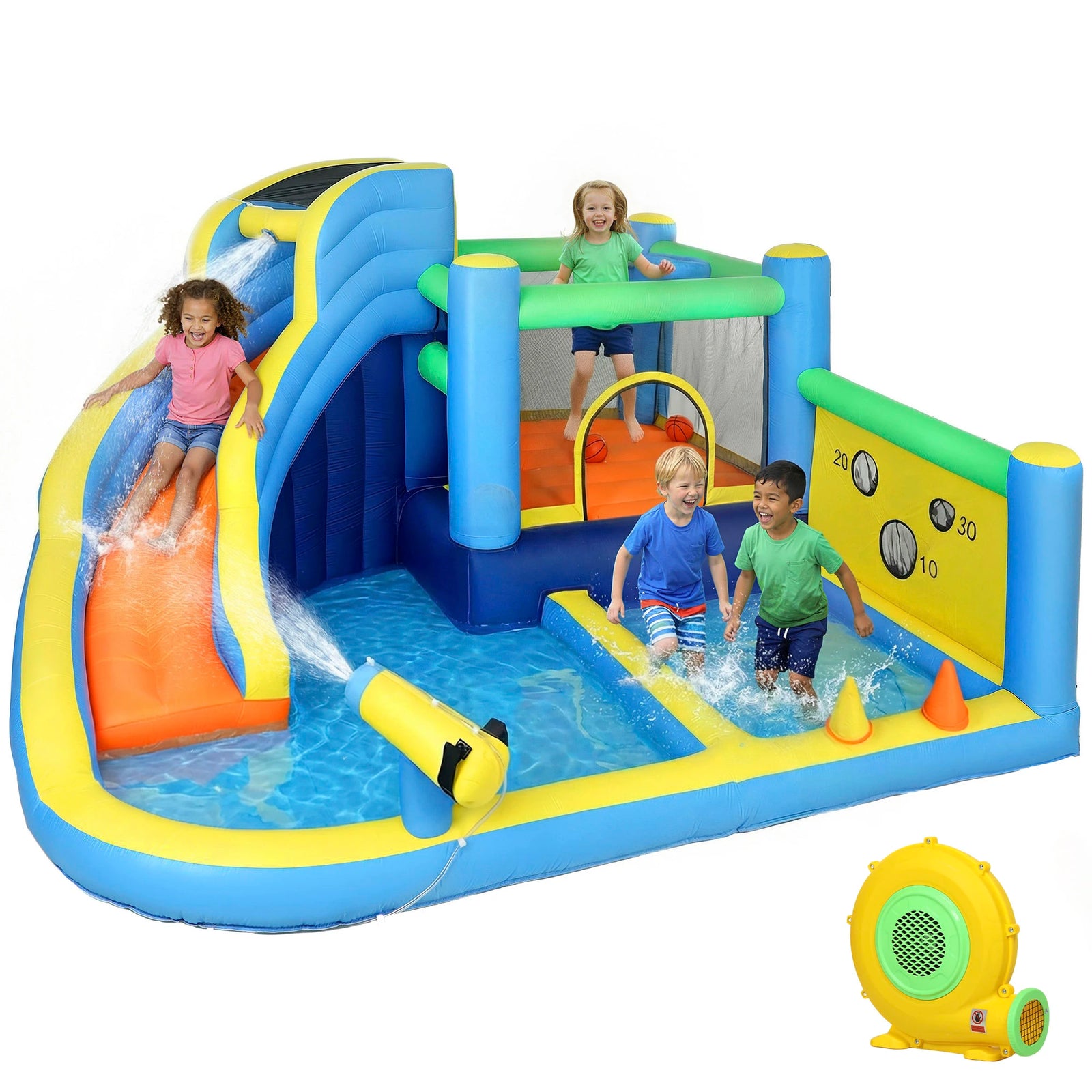 Château gonflable aquatique 8 en 1 vue d'ensemble