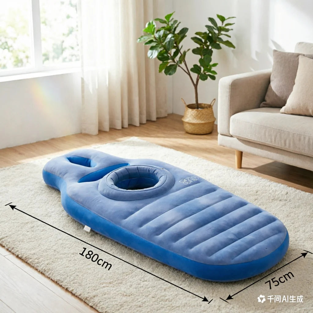 Vue de dessus matelas pneumatique maternité 180x70cm