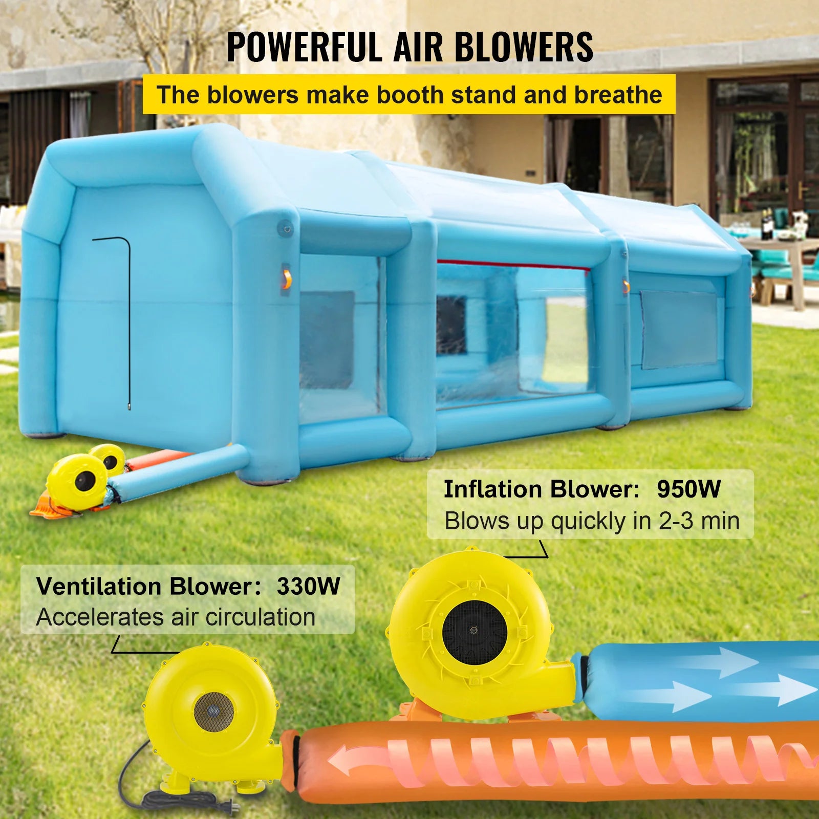 Cabine de peinture gonflable accessoires inclus