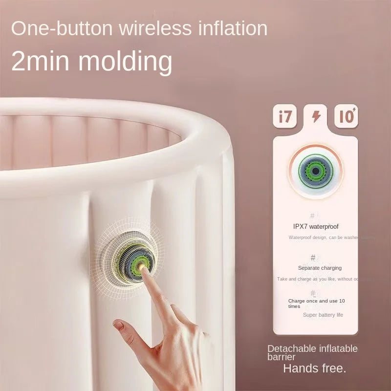 Baignoire gonflable pliée pour le rangement et le transport
