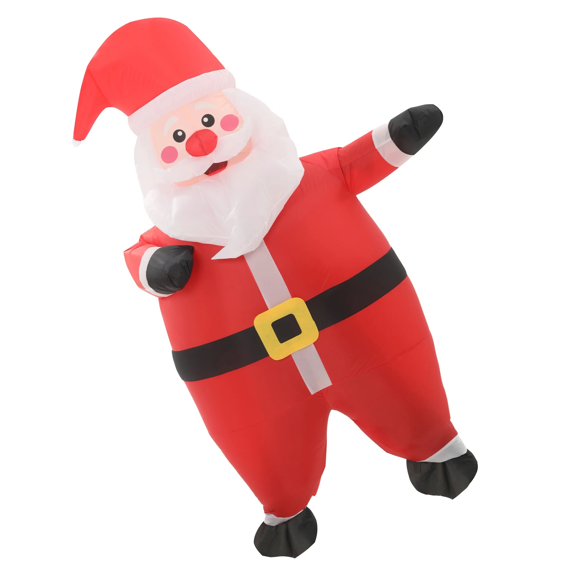 Costume gonflable Père Noël porté lors d'une fête de Noël