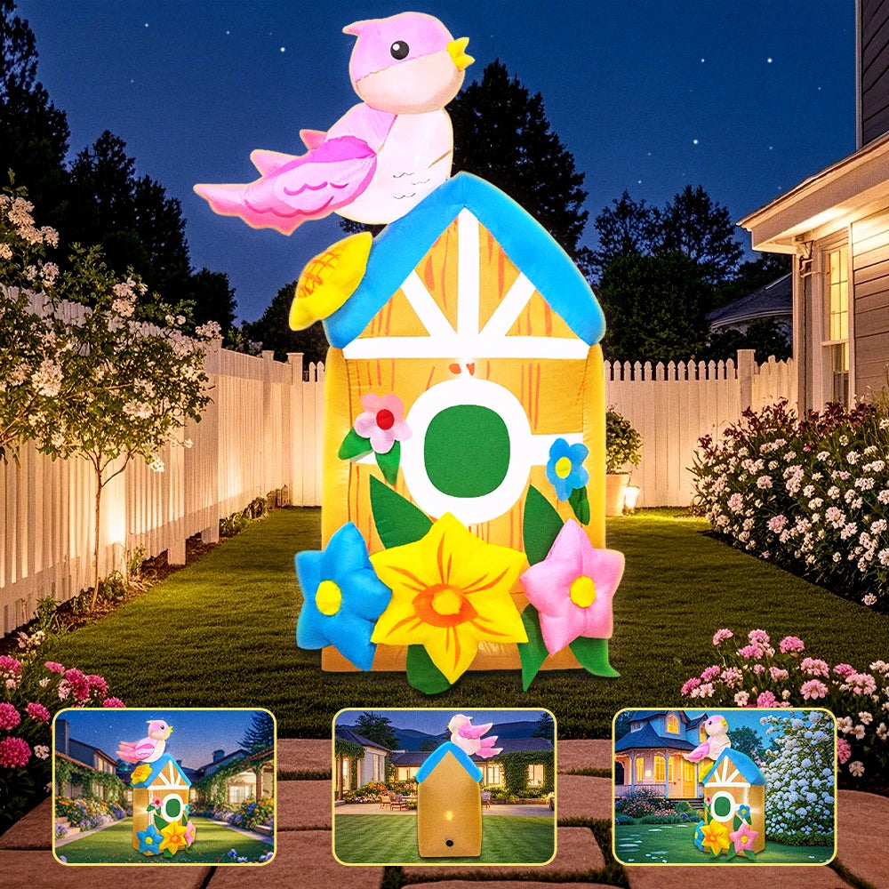 Vue de détail de la décoration gonflable maison d'oiseaux