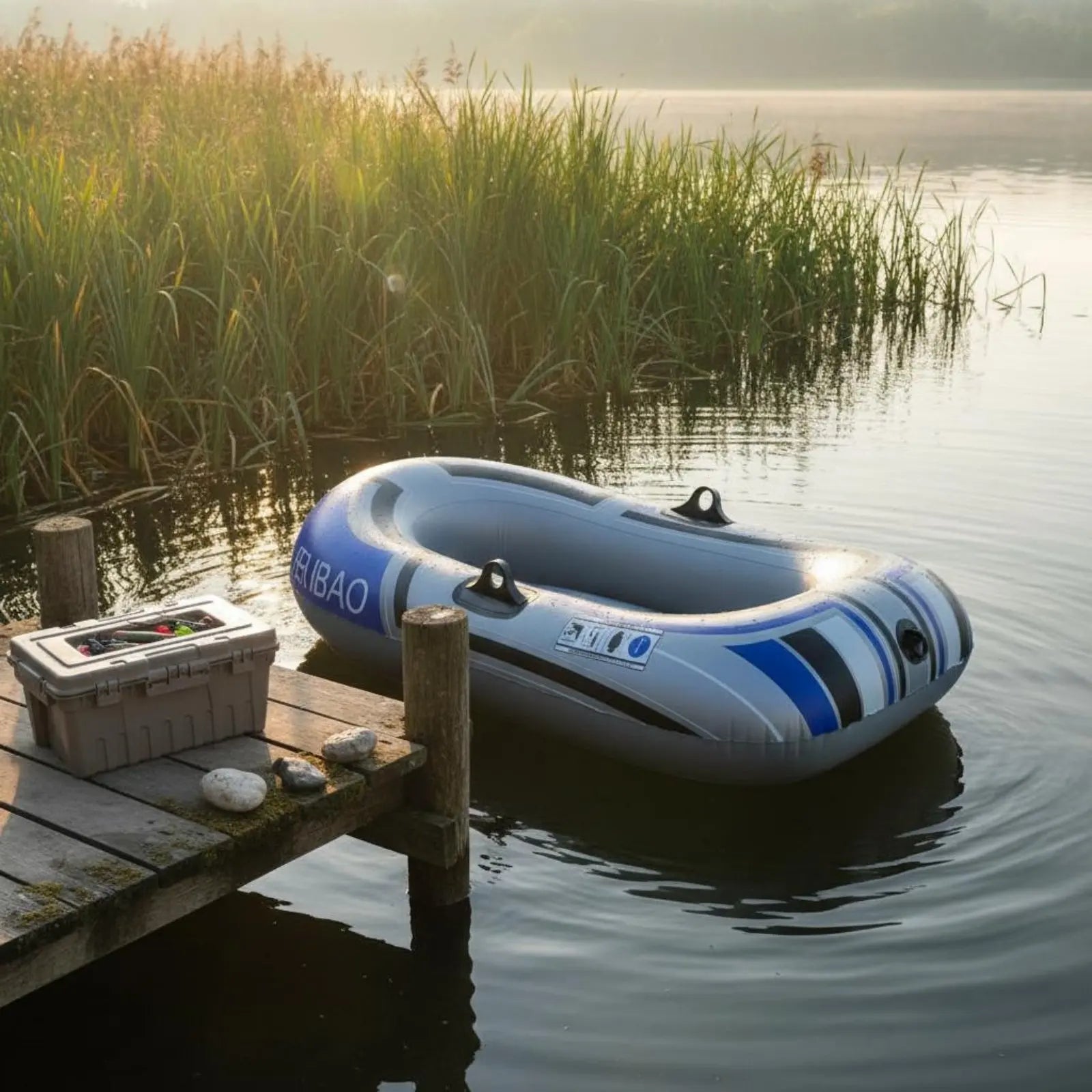 Intérieur spacieux du bateau gonflable pliable
