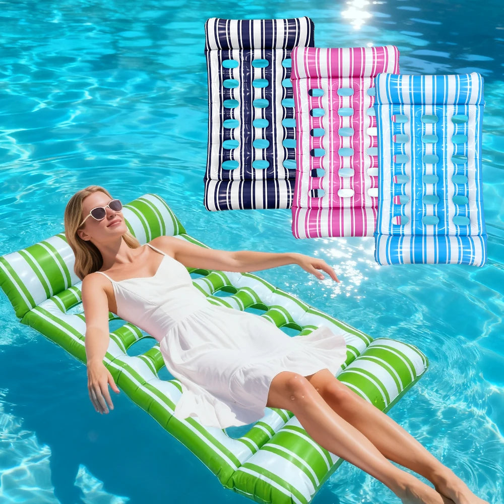 Bouée gonflable radeau flottant vert en piscine