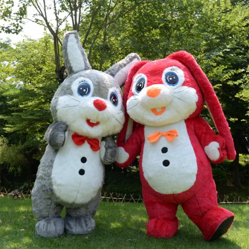Costume gonflable lapin de Pâques, vue de profil