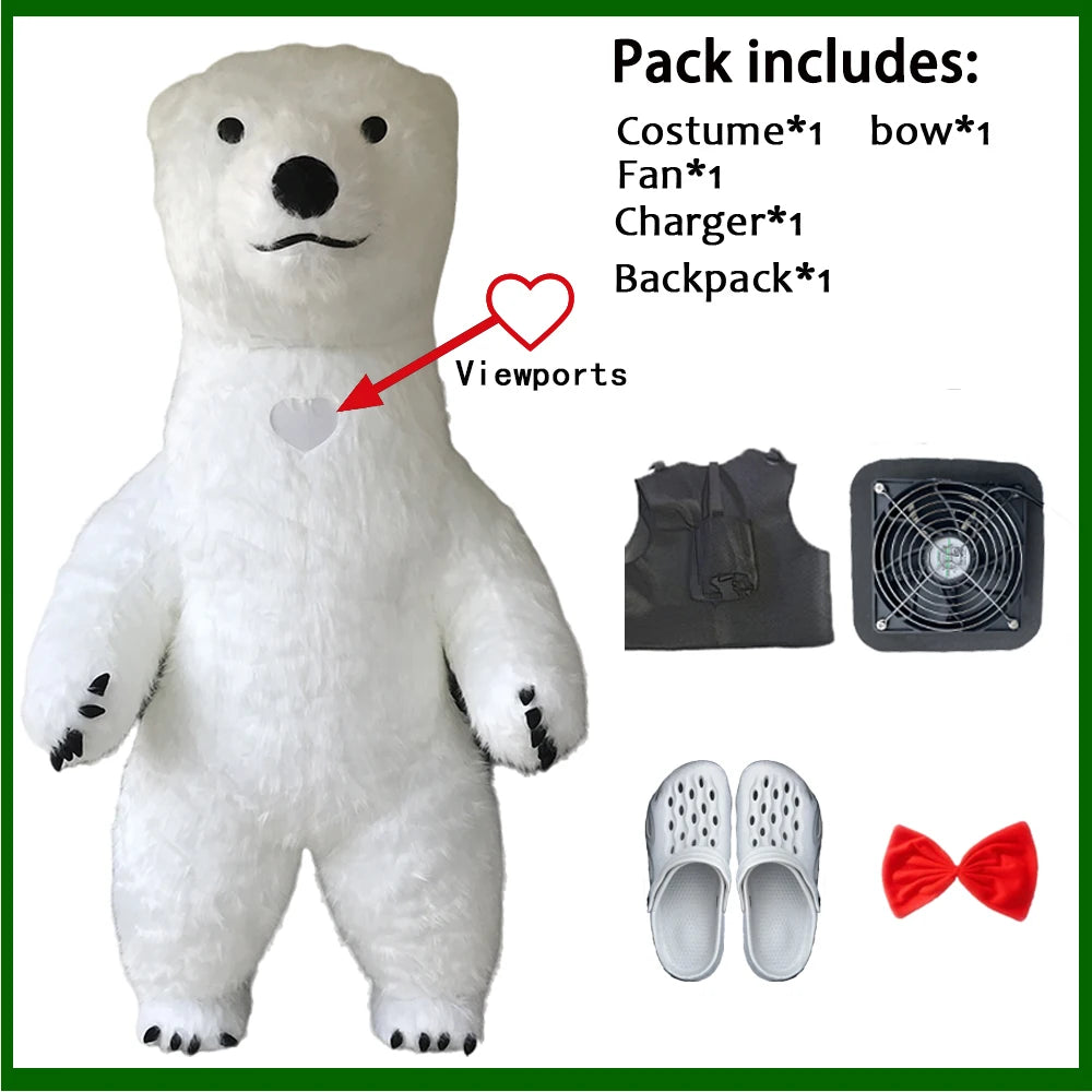 Costume gonflable panda ours polaire modèle grandeur nature 24