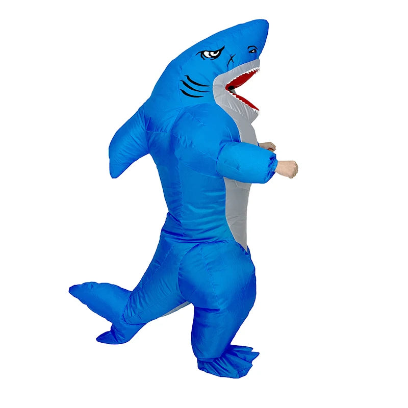 Costume gonflable requin musculaire vue latérale