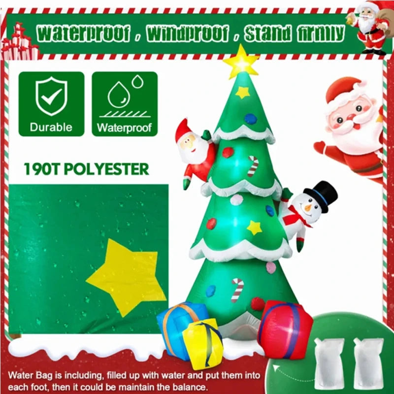 Sapin gonflable noël 2,4 m ventilateur inclus piquets