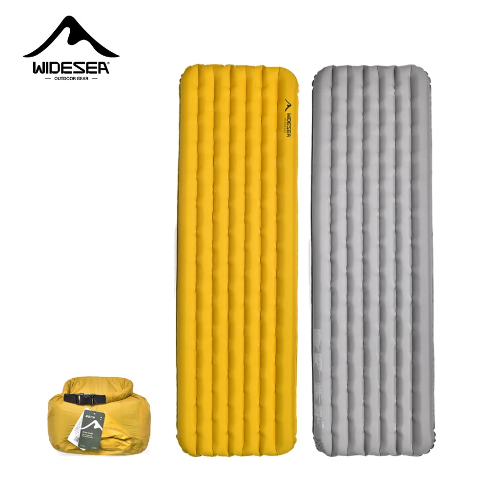 Matelas de camping gonflable ultra-léger déplié en extérieur