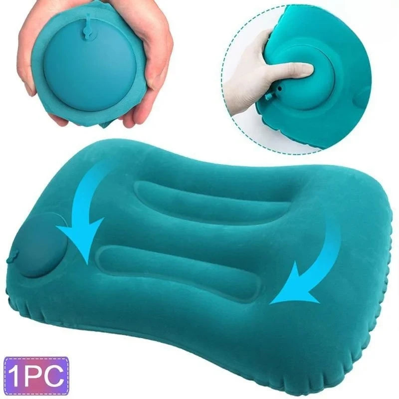 Oreiller gonflable voyage compact vue d'ensemble