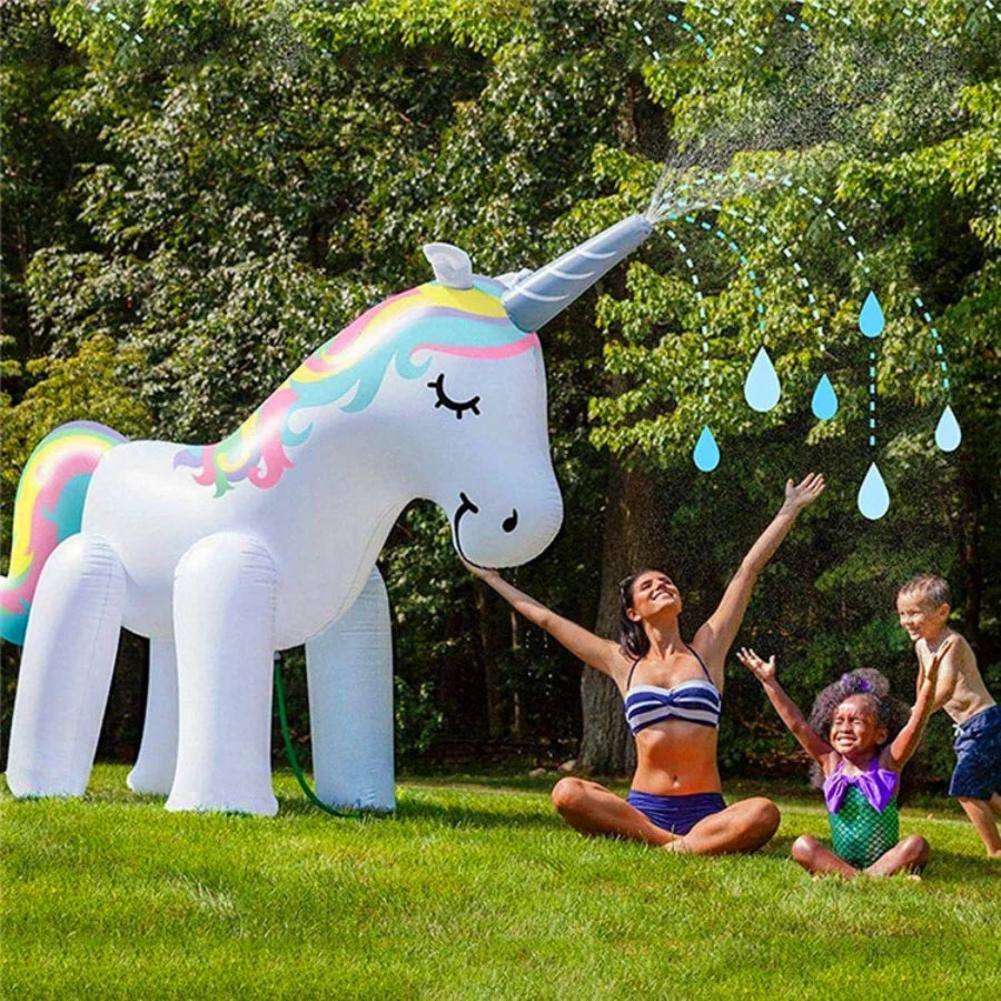 Piscine gonflable licorne fontaine pour enfants