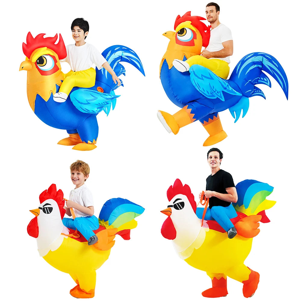 Costume gonflable coq adulte vue de face