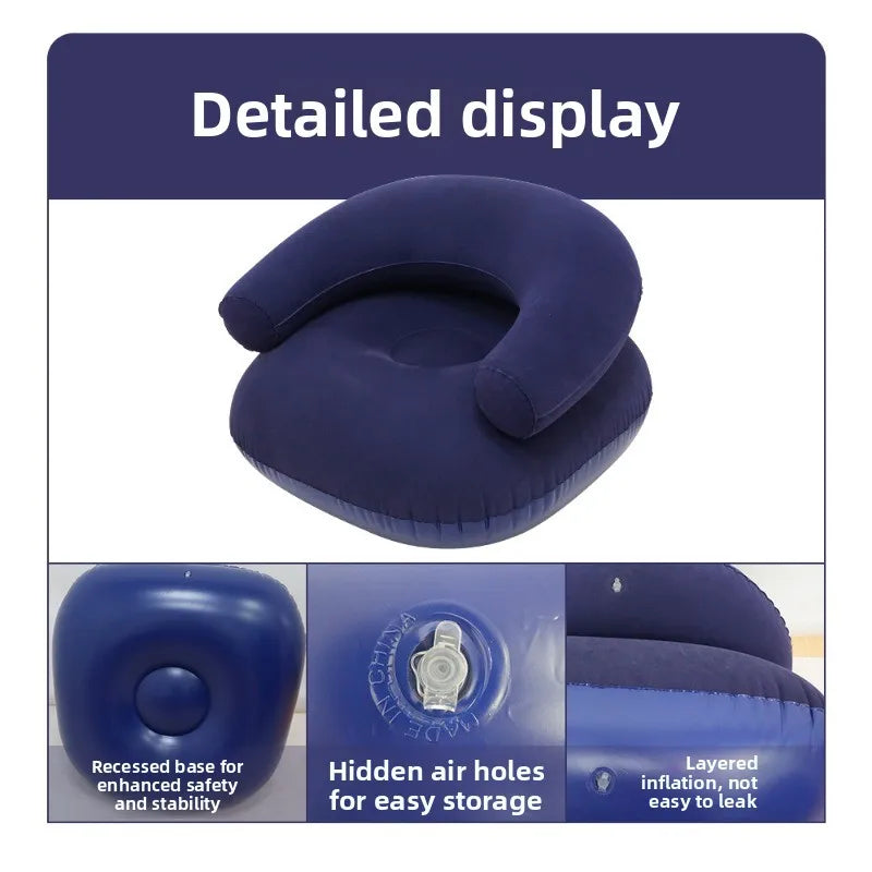 Siège gonflable vert portable avec dossier enveloppant
